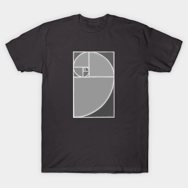 gray fibonacci spiral T-Shirt by weilertsen